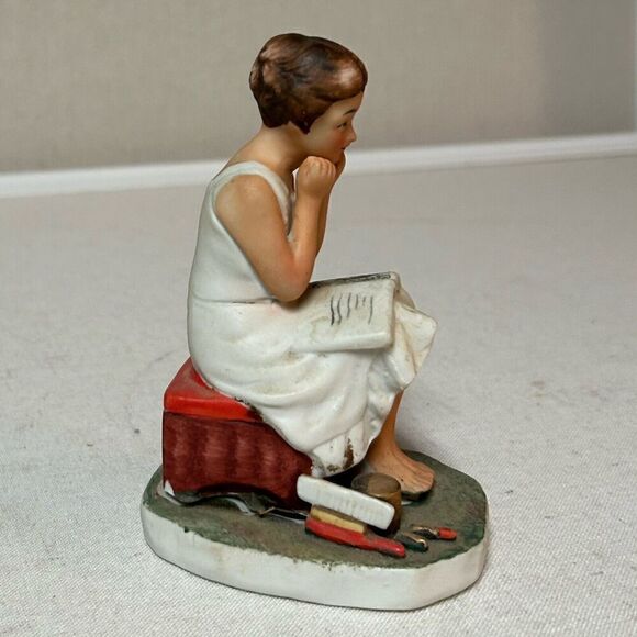Norman Rockwell NR4 The Daydreamer Figurine By Dave Grossman Designs 1973 - Picture 2 of 6